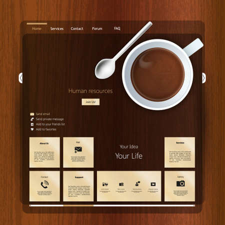 Coffee and lounge website design templateのイラスト素材