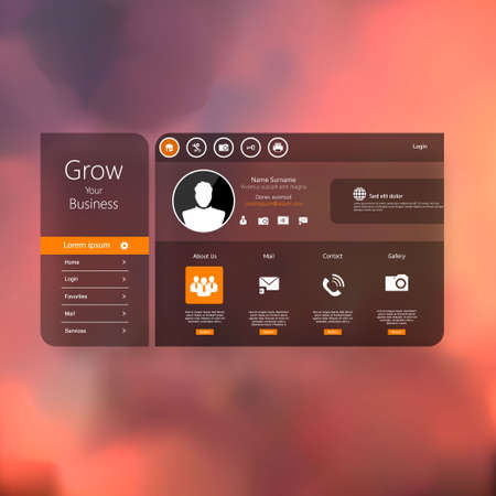 Transparent Website templateのイラスト素材