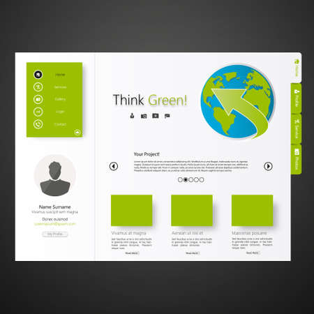 Green business website templateのイラスト素材