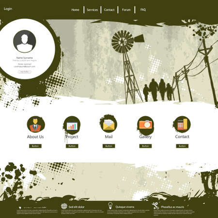 Website template /Grunge colorful professional design/のイラスト素材