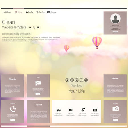 Modern Website Template Bokeh vintage Styleのイラスト素材