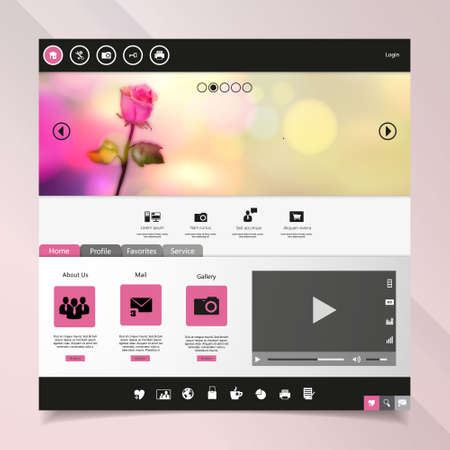website template for flower shop and web shopのイラスト素材