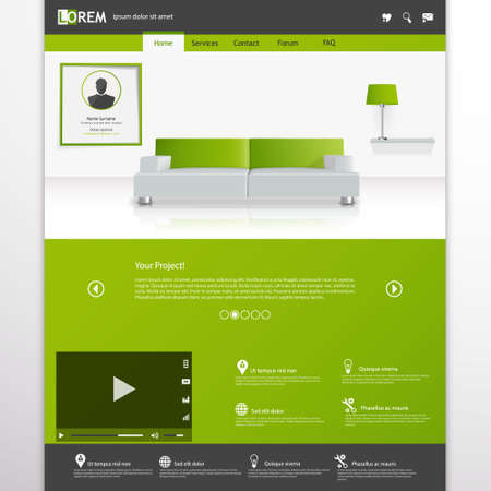 Business website template, Clean Minimalist Styleのイラスト素材
