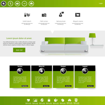 Flat Modern Clean Website Template Design Vectorのイラスト素材