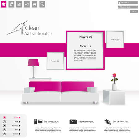 Elegant Clean Minimal Style Website Template Vector Designのイラスト素材