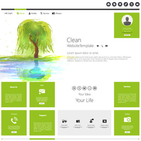 Grunge Green Website Templateのイラスト素材