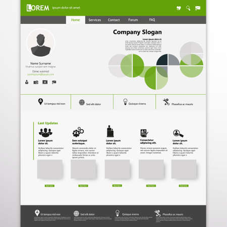 Modern Website Template, Trendy Clear Design Vector eps 10のイラスト素材