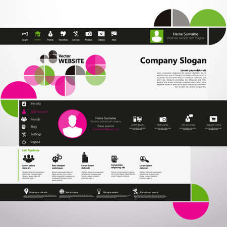 Modern Website Template, Trendy Clear Design Vector eps 10のイラスト素材