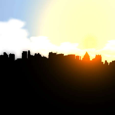 City sunset Vector illustration eps 10のイラスト素材