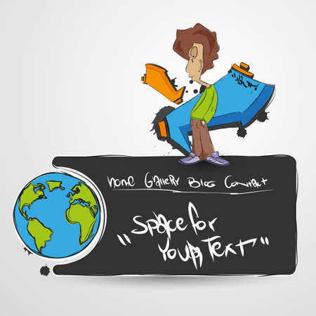 Graffiti background. Horizontal graffiti banner. Vector EPS 10 illustration.のイラスト素材