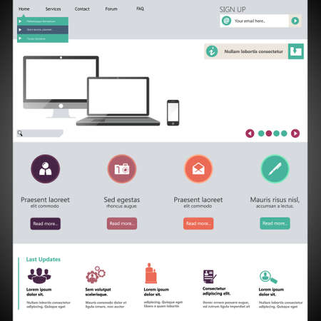 Flat Web Design elements. Templates for website.のイラスト素材