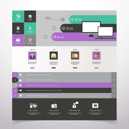 Modern flat website template design Eps 10のイラスト素材