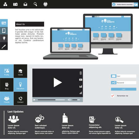 Modern flat website template designのイラスト素材
