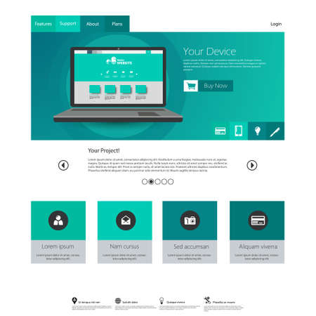 Modern elegant Flat Minimalist Website Template Designのイラスト素材