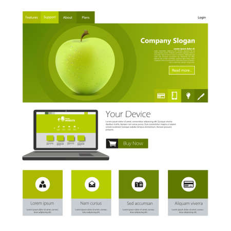 Modern flat website template design Eps 10のイラスト素材