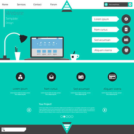 Modern Flat Website Templateのイラスト素材