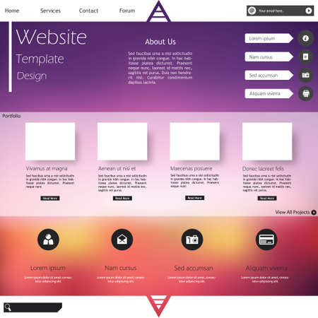 Flat Web Design elements. Templates for website.のイラスト素材
