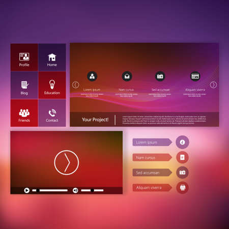 Colorful Modern website design template. Metro style.のイラスト素材