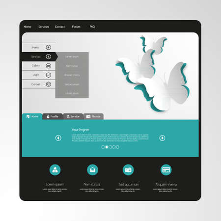Clean Modern Website template in editable vector formatのイラスト素材