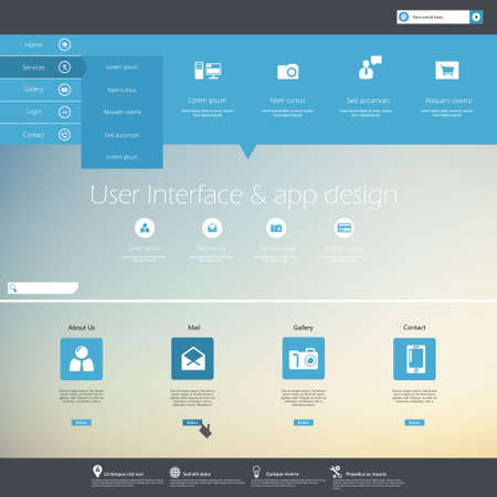 Web site design menu navigation elements.のイラスト素材