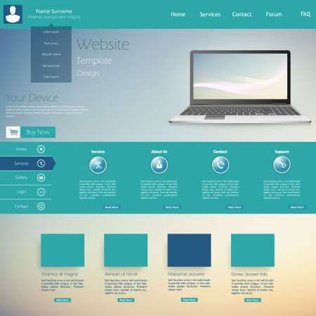 Clean Modern Website template in editable vector formatのイラスト素材