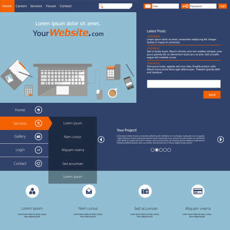 Modern flat website template designのイラスト素材