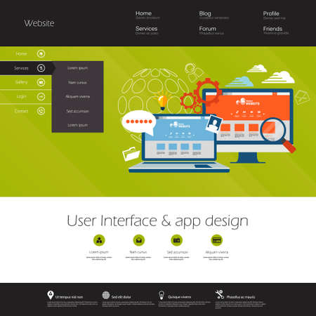 Flat design modern vector illustration concept of websiteのイラスト素材