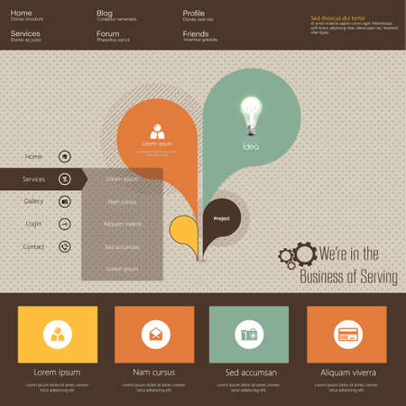 Flat Website Design Vectorのイラスト素材