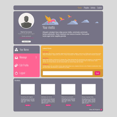 Flat Web UI Concept / EPS10 Vector Illustration /のイラスト素材