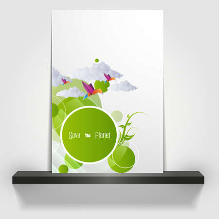 Eco theme flyer template or corporate banner design, can be use for publishing, print and presentation. EPS 10.のイラスト素材