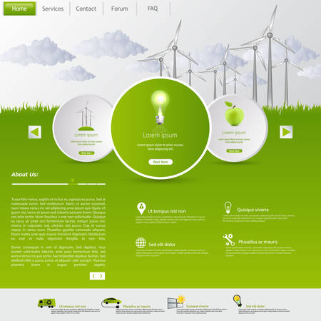 Wind Energy Eco Website Templateのイラスト素材