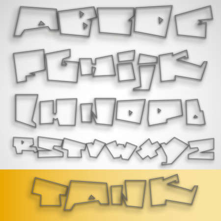 Transparent Graffiti font alphabetのイラスト素材