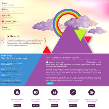 Web site design template with abstract triangle designのイラスト素材
