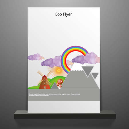 Abstract Eco theme flyer template or corporate banner design, can be use for publishing, print and presentation. EPS 10.のイラスト素材