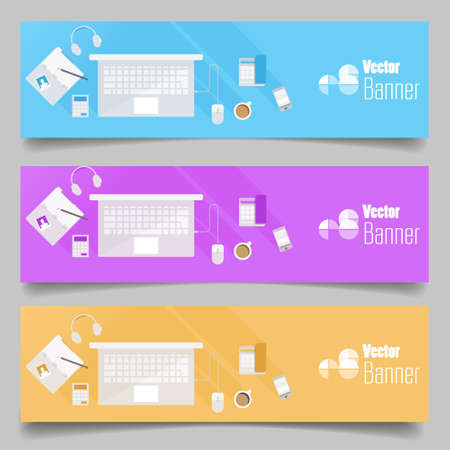 Set of flat design Bannersのイラスト素材