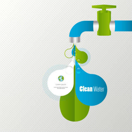 Eco water tap infographicsのイラスト素材