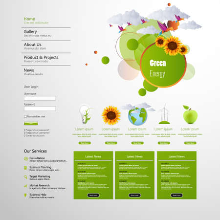 Green eco website templateのイラスト素材