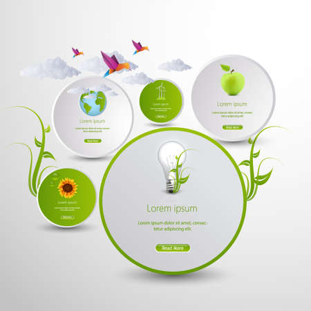 Green eco website templateのイラスト素材