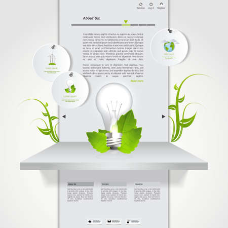 Green eco website layout templateのイラスト素材