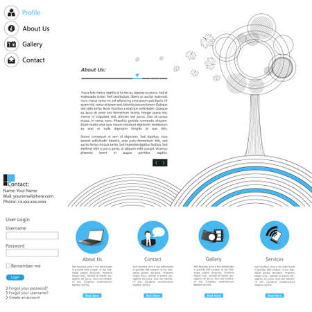 Minimalistic Clean Modern Vector Website Design Templateのイラスト素材