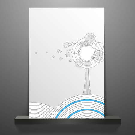 Vector Card with Minimalistic Treeのイラスト素材