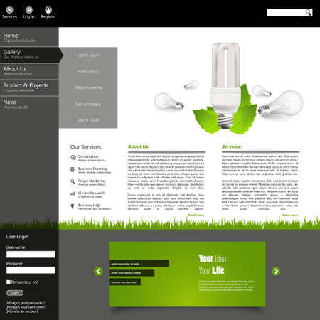 Green eco website layout templateのイラスト素材