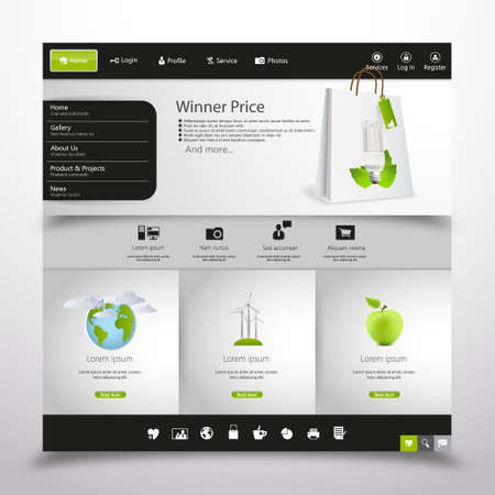 Green Eco Business Website Templateのイラスト素材