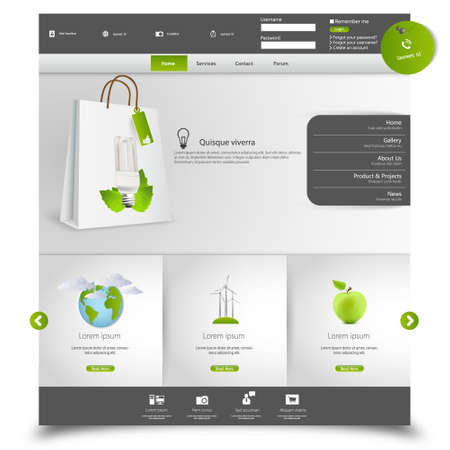 Green Eco Business Website Templateのイラスト素材