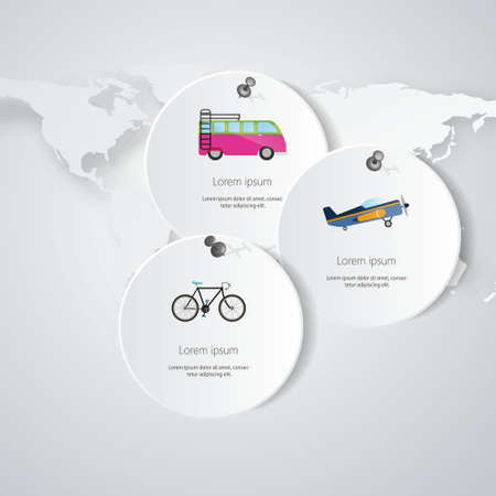 Travel infographics web design. Modern paper template. Vector illustration.のイラスト素材