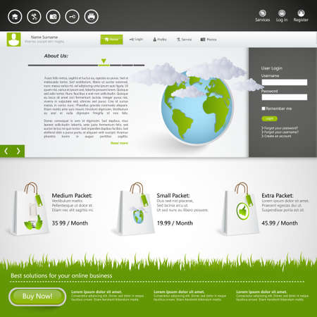 Eco Website with shopping elements. Eps 10のイラスト素材