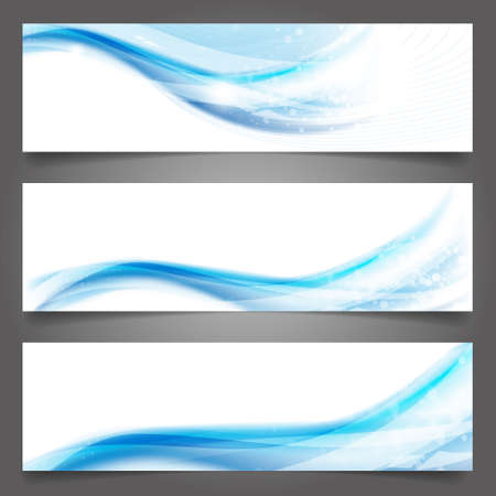 Abstract vector business background banner beautiful blue waveのイラスト素材
