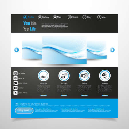 business website template - home page design - clean and simple - with a space for a textのイラスト素材