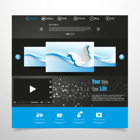 business website template - home page design - clean and simple - with a space for a textのイラスト素材