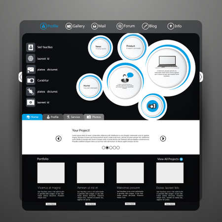 black stylish website template for Businessのイラスト素材